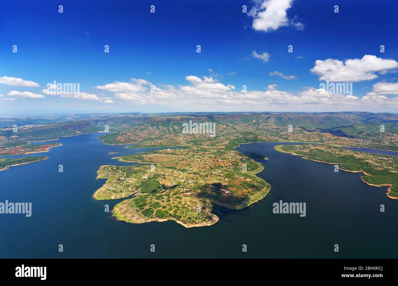 Aerial view of Inanda Dam in Durban Stock Photo