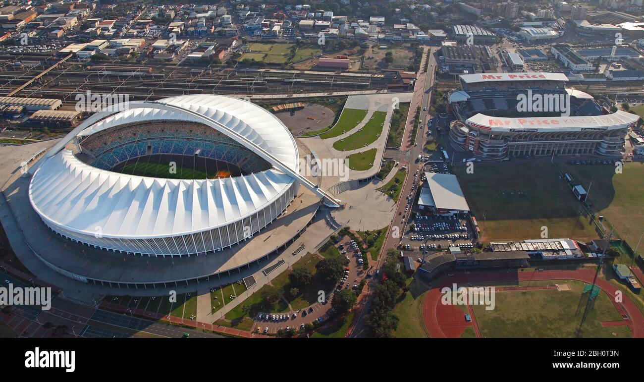 Aerial view of Moses Mabhida Stadium Stock Photo