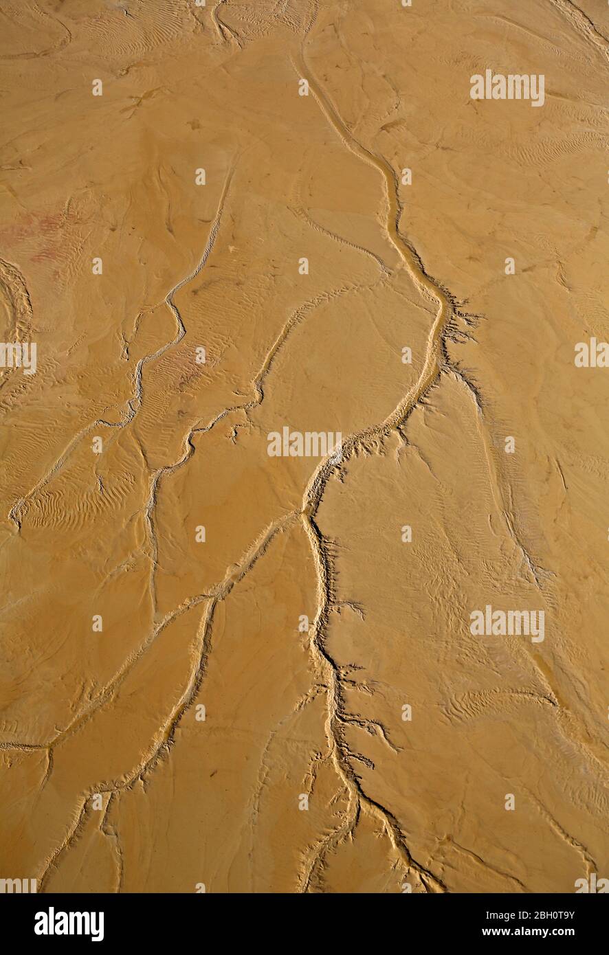 Aerial photo of a dry river bed Stock Photo