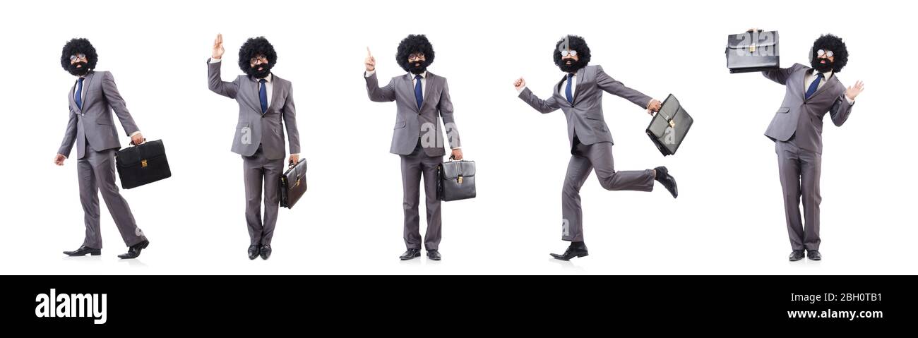 The businessman isolated on the white background Stock Photo - Alamy