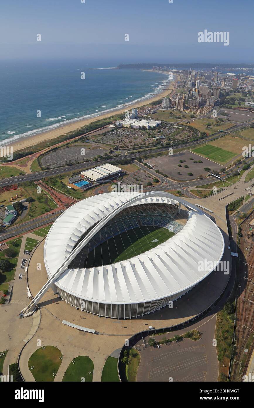Aerial view of Moses Mabhida Stadium Stock Photo Alamy