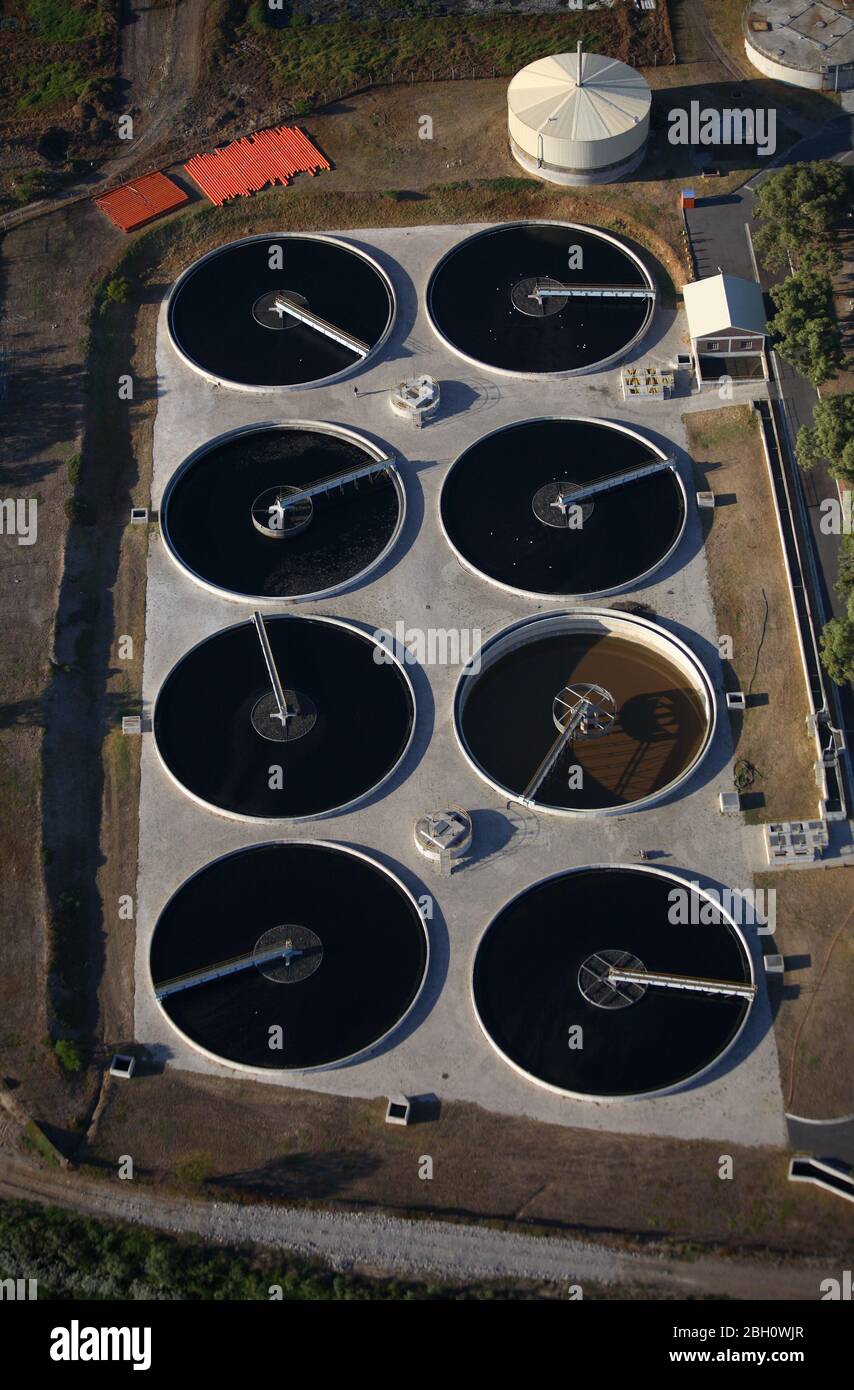 Aerial view of Athlone Sewerage Works Stock Photo