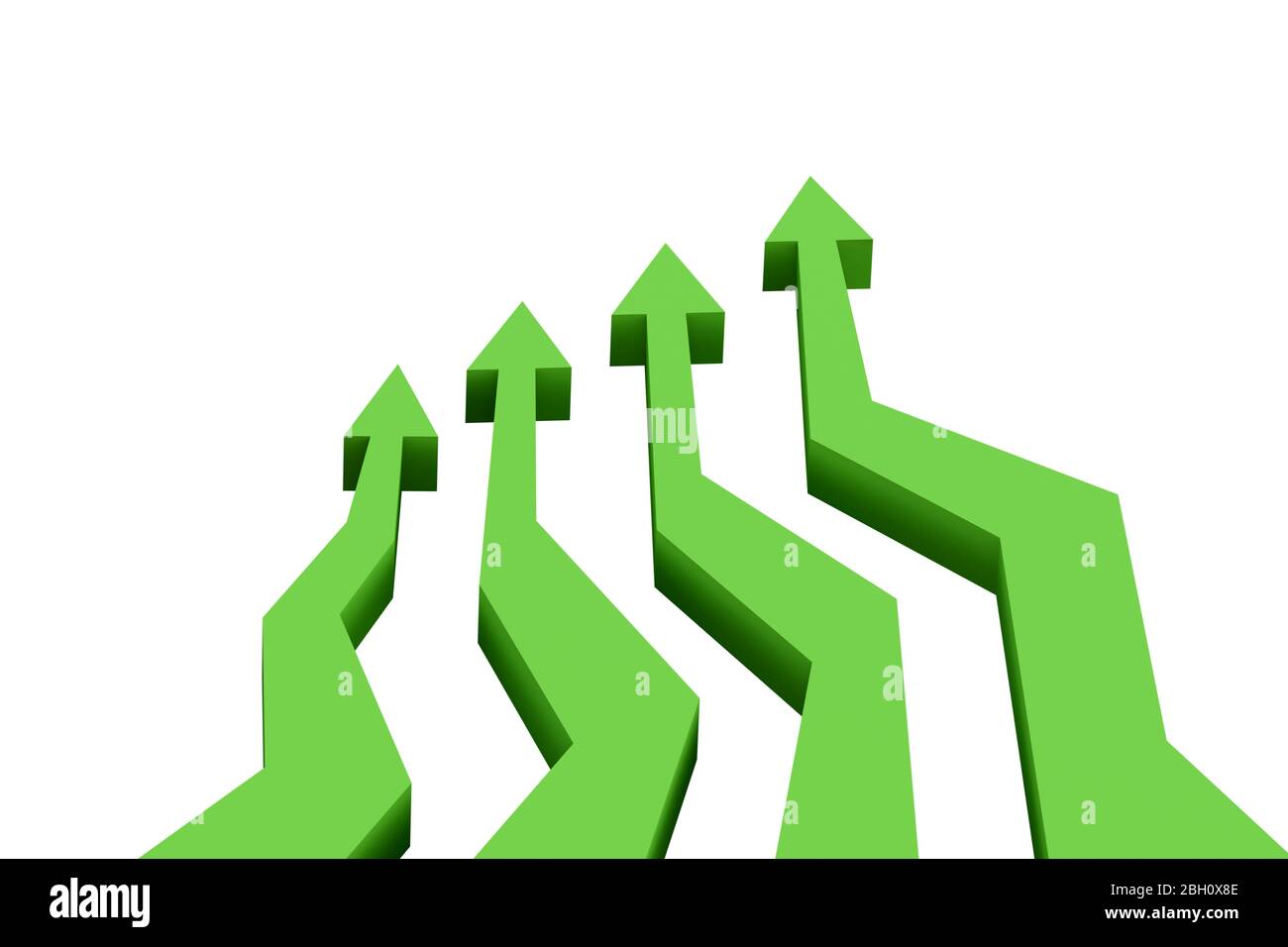 Growth charts with the arrows - 3d rendering Stock Photo - Alamy