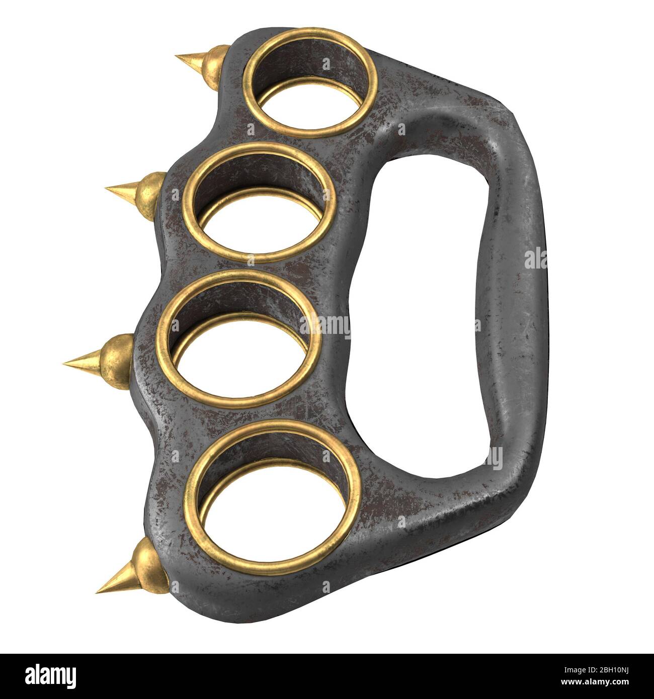 Thai Brass Knuckle-duster On White Stock Photo, Picture and