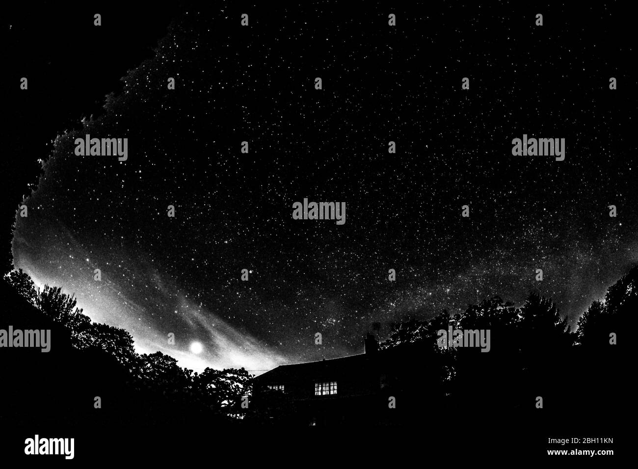 Starry night sky Black and White Stock Photos & Images - Alamy