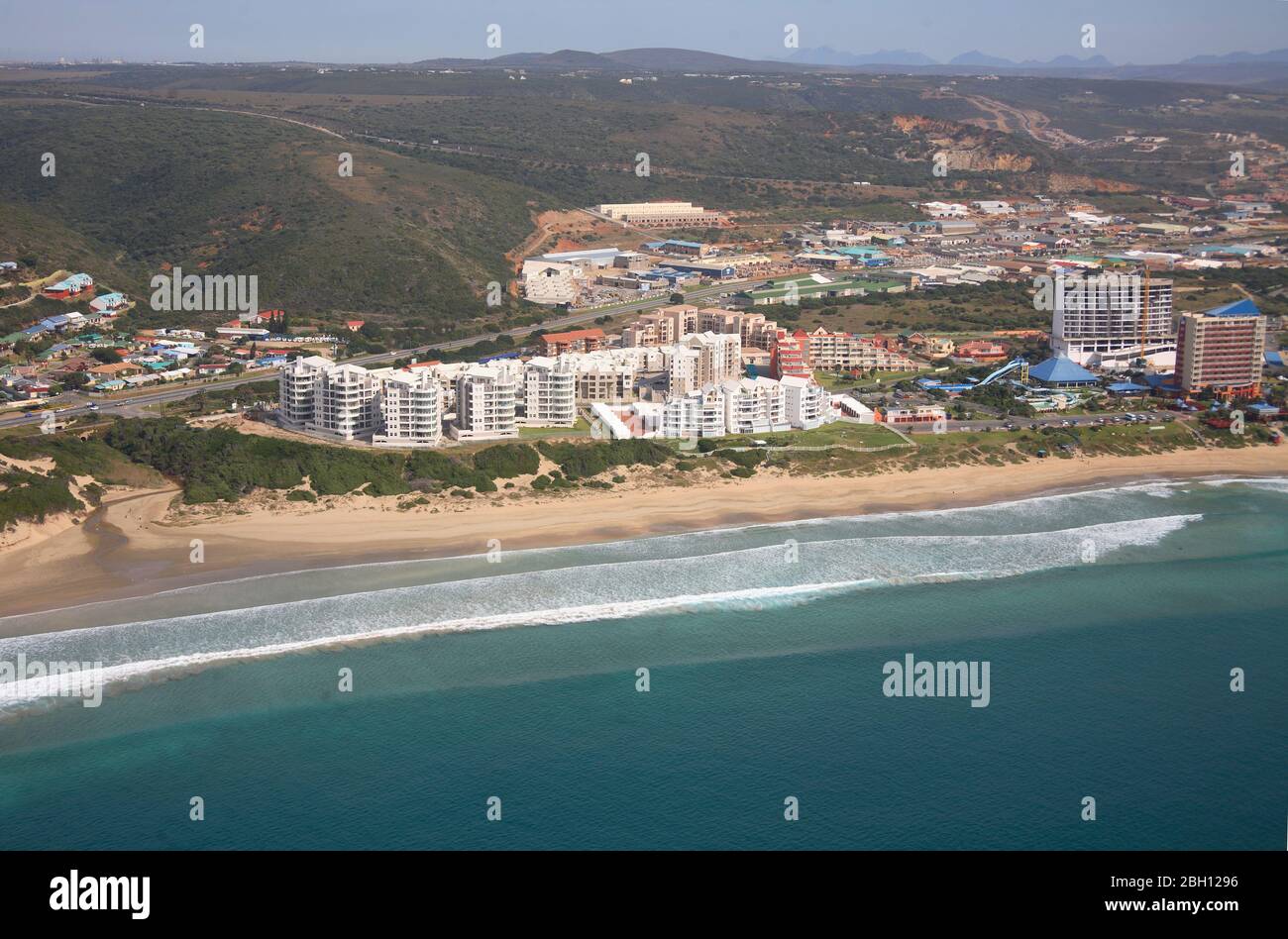 Aerial photo of coastal developments in Mossel Bay Stock Photo