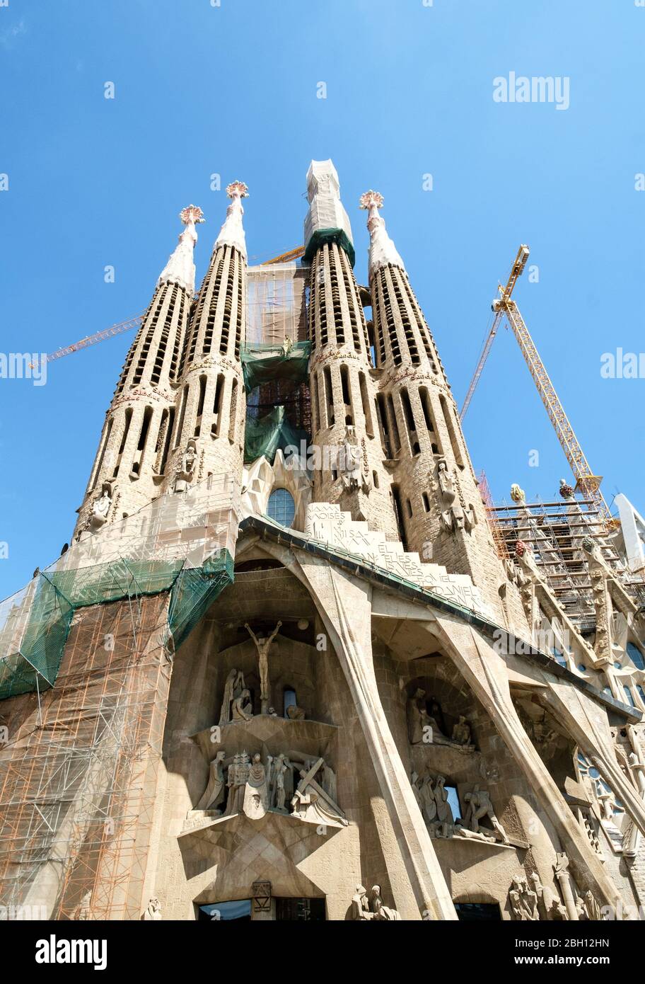 La Sagrada Família designed by Antoni Gaudi in Barcelona, Catalonia, Spain. Stock Photo