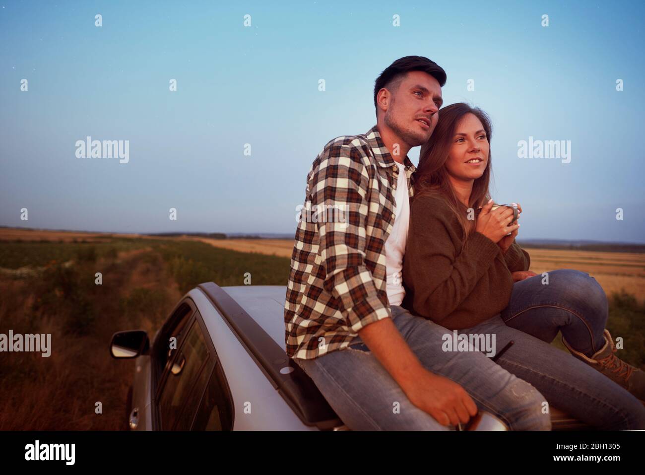 Loving couple enjoying view hi-res stock photography and images - Alamy