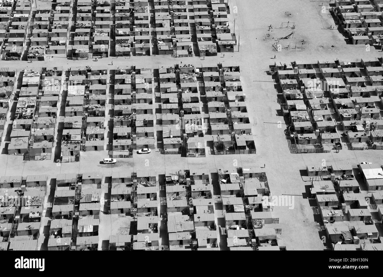 Aerial photo of informal settlements and housing Stock Photo