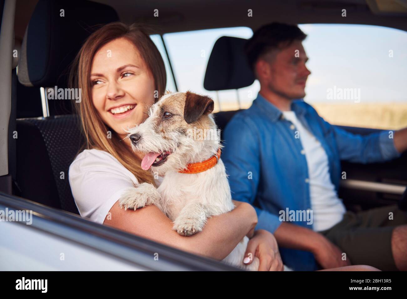 Positive family couple dog hi-res stock photography and images - Alamy