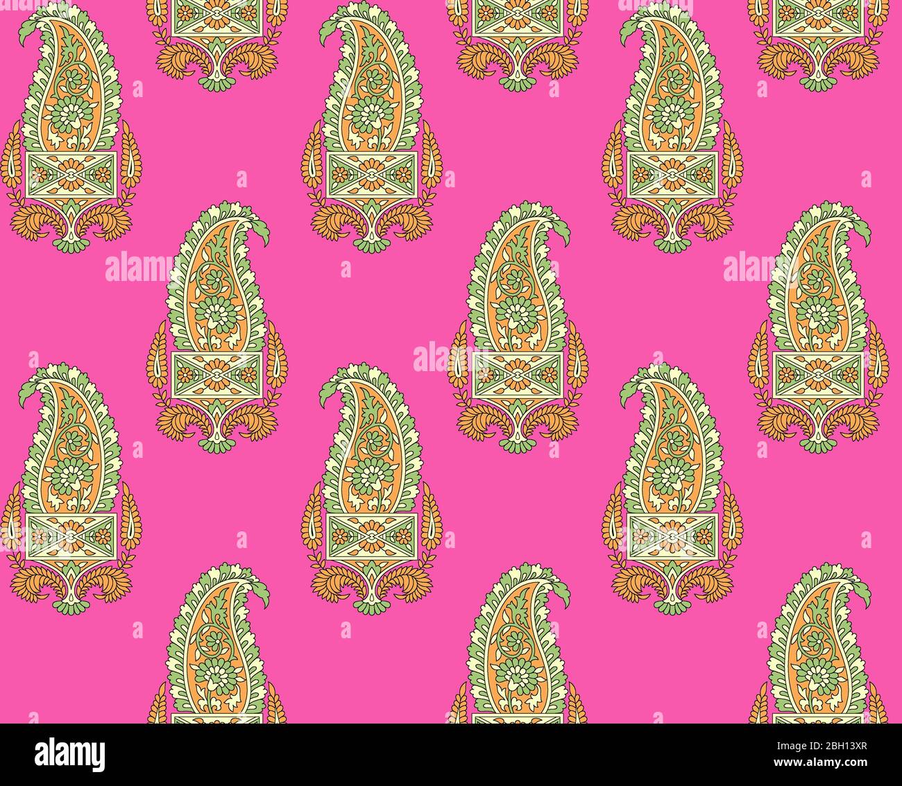 seamless Indian paisley pattern Stock Photo