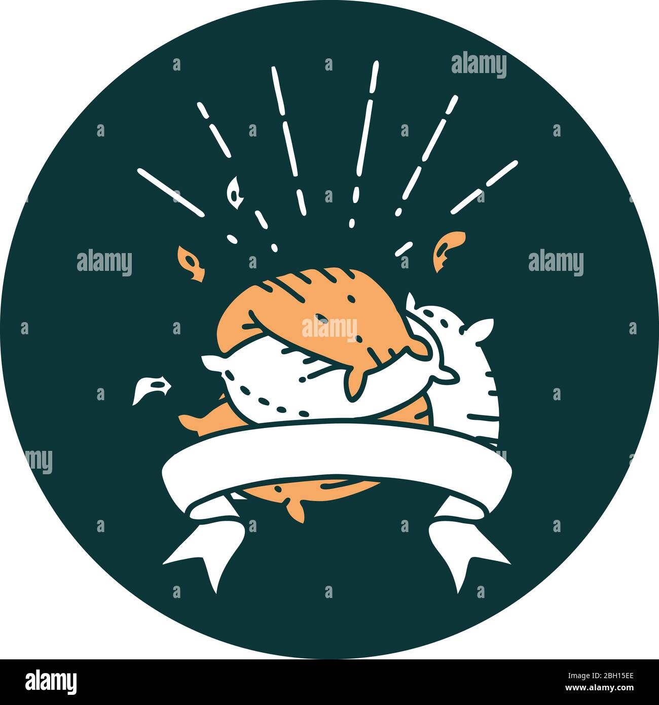 icon of a tattoo style pile of pillows Stock Vector