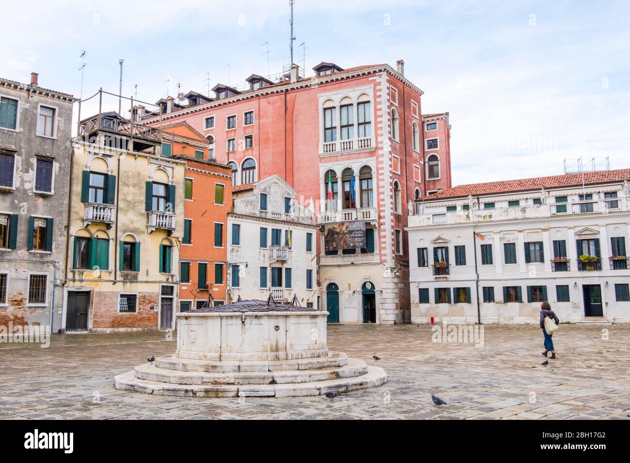 Campo San Polo, San Polo district, Venice, Italy Stock Photo