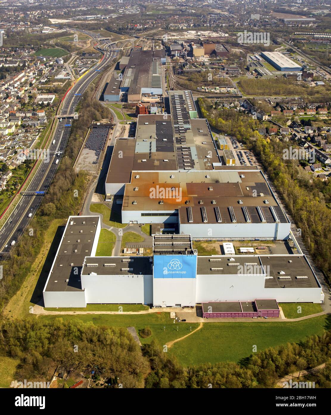 steelwork Thyssenkrupp Steel Europe AG in Bochum-Wattenscheid at highway  A40, 01.06.2017, aerial view, Germany, North Rhine-Westphalia, Ruhr Area,  Bochum Stock Photo - Alamy