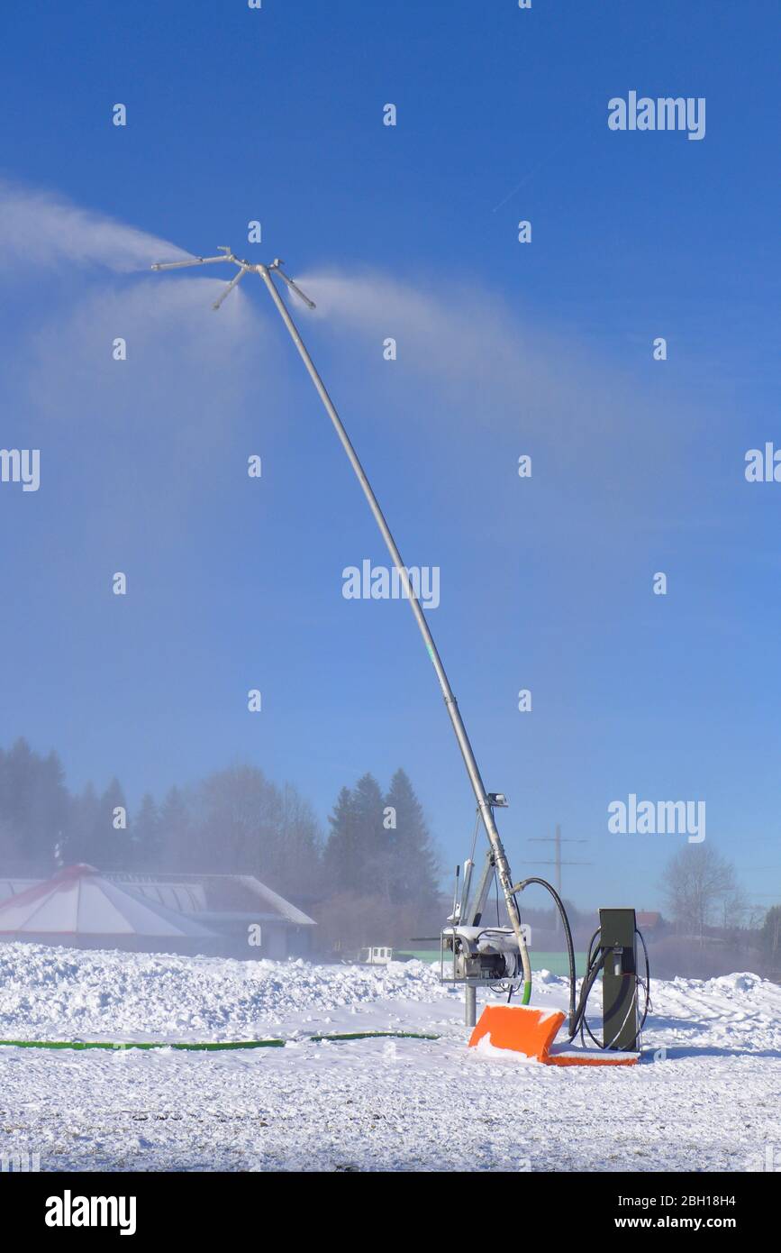 snow cannon, Germany, Bavaria, Allgaeu Stock Photo Alamy