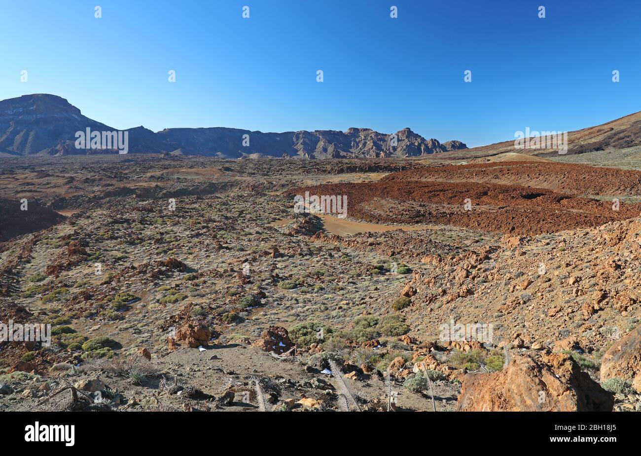 eastern part of the Caldera las Canadas, Canary Islands, Tenerife, Teide National Park Stock Photo