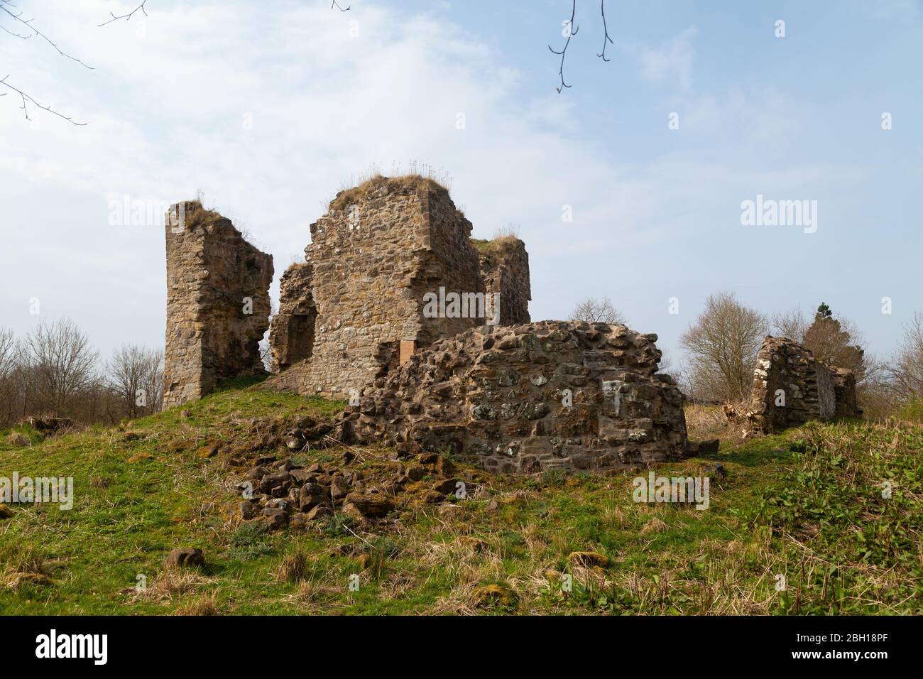 Ruins of Lochore Castle in Lochore Country Park near Ballingry, Fife