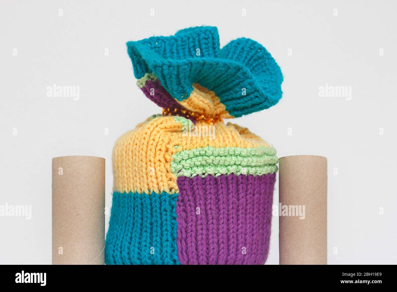 knitted toilet paper hat, Germany Stock Photo Alamy