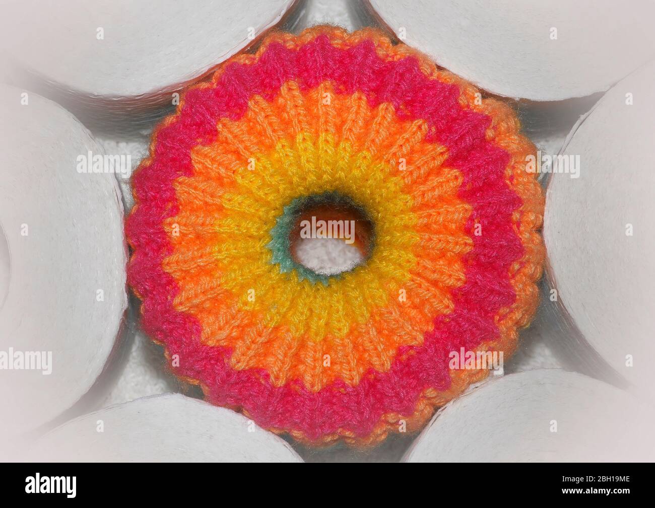 knitted toilet paper hat, Germany Stock Photo Alamy