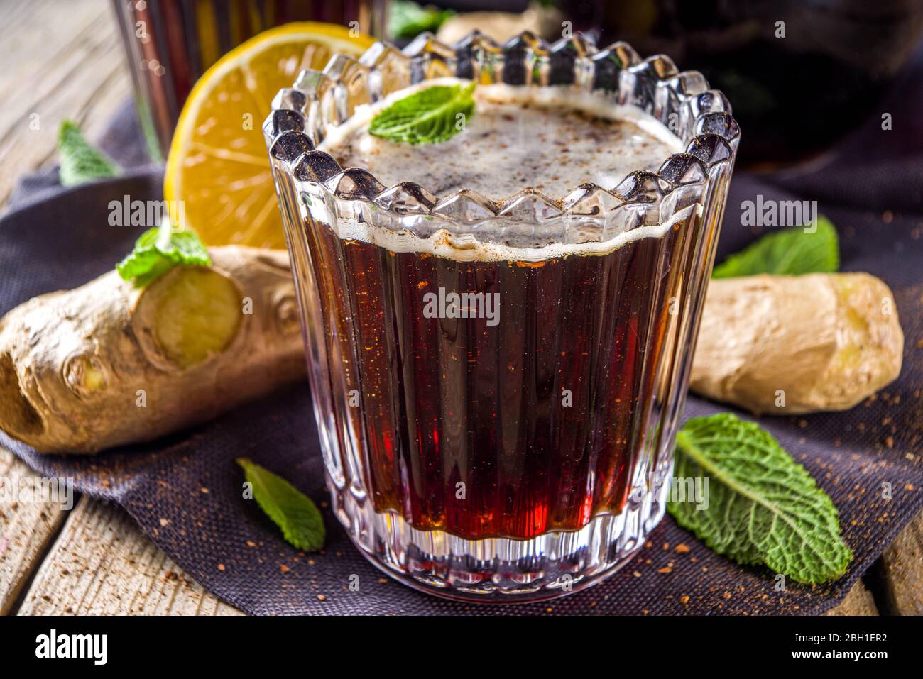 Indian summer refreshment beverage, Panakam Or Gur (Jaggery) Sharbat, Panakaam drink, Traditional sarbats, infusions of fruits, flowers, herbs, roots, Stock Photo