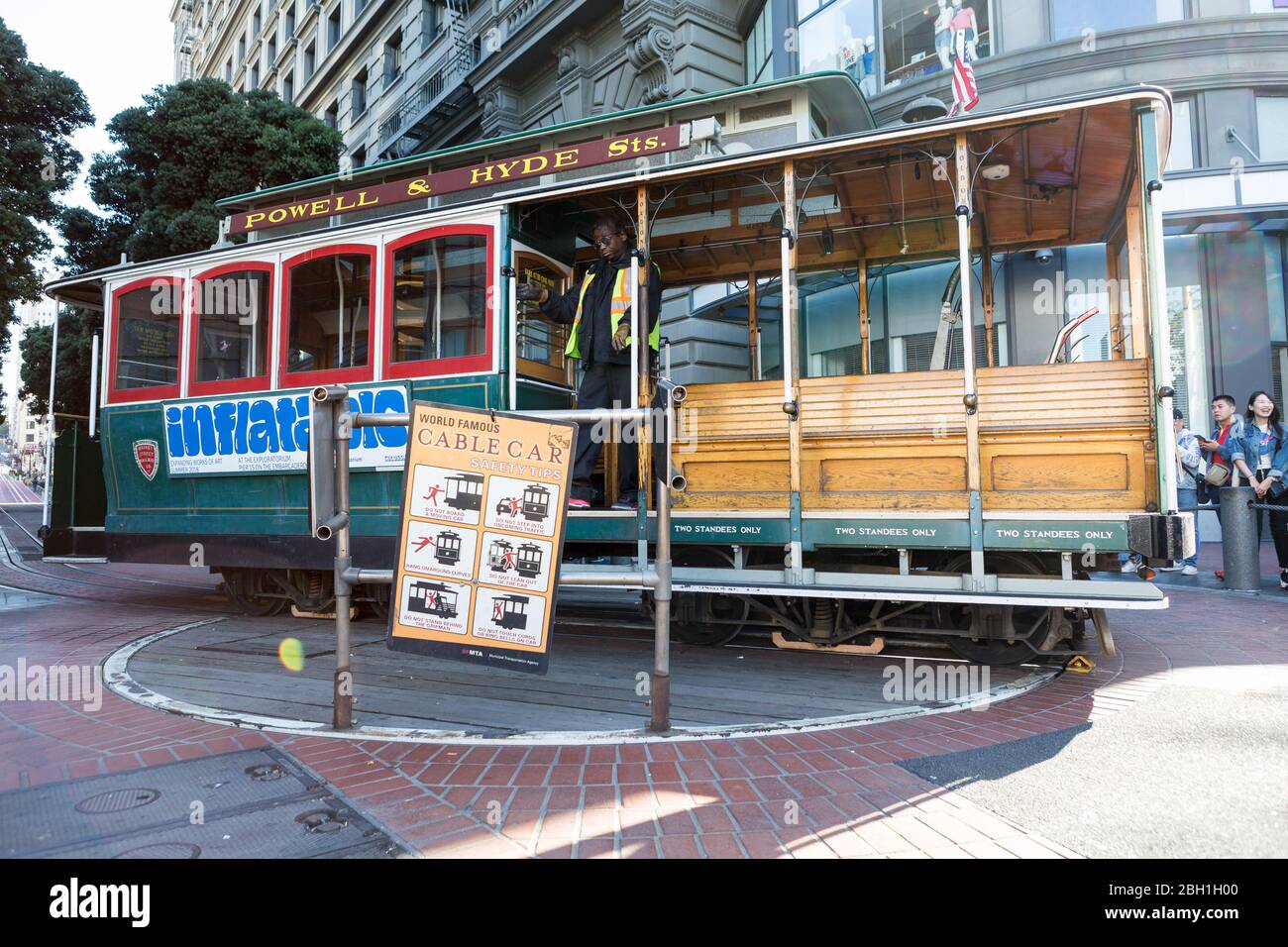 Powell and Market MUNI public transportation and cable car system in