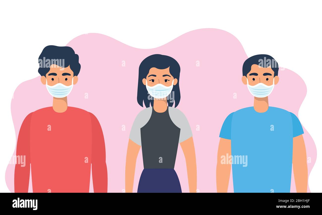 young people using face masks characters Stock Vector Image & Art - Alamy