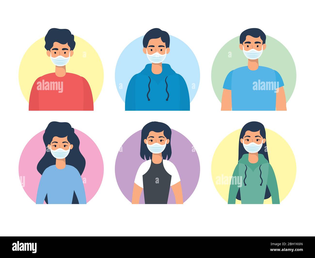 young people using face masks characters Stock Vector Image & Art Alamy