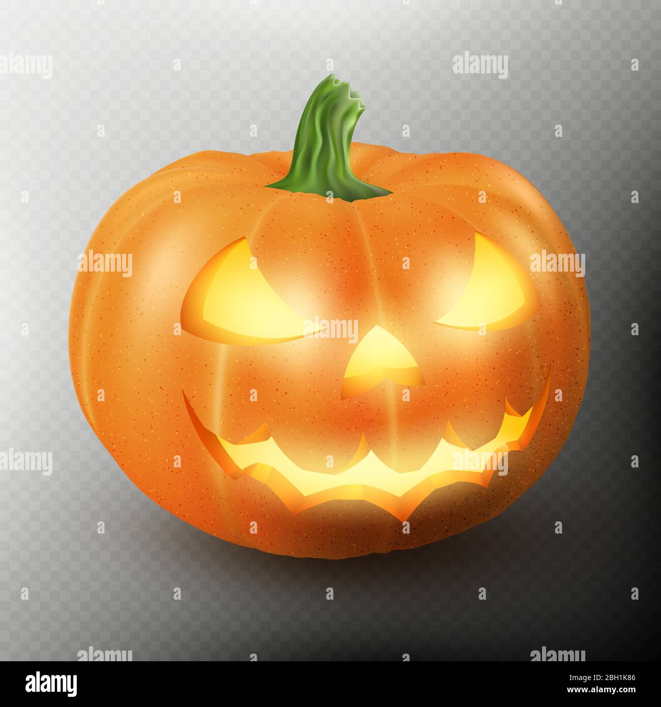 Lighten Jack O Lantern glowing halloween realistic smile face pumpkin ...