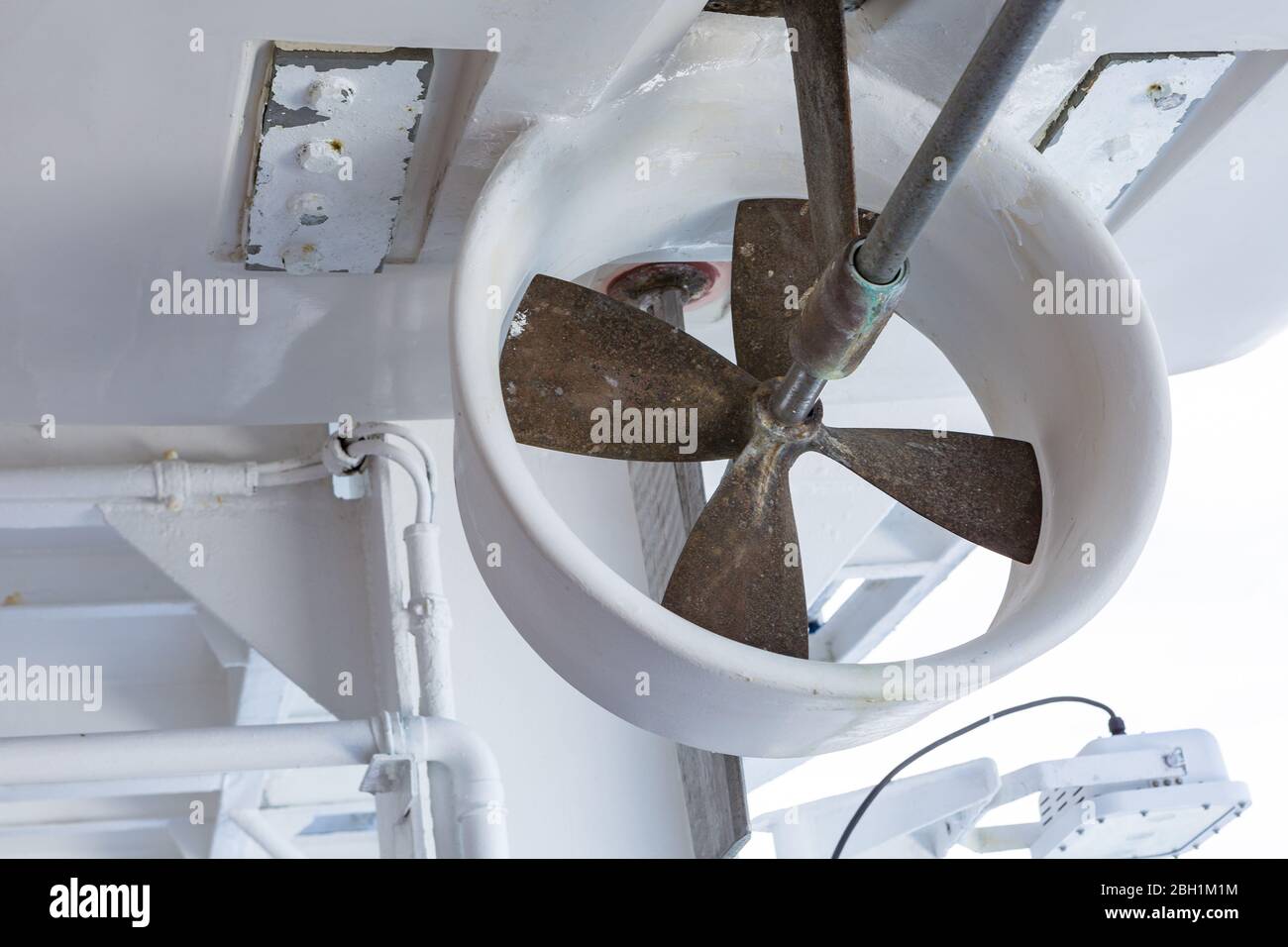 Lifeboat propeller on a cruise ship deck, an image on the decks of the