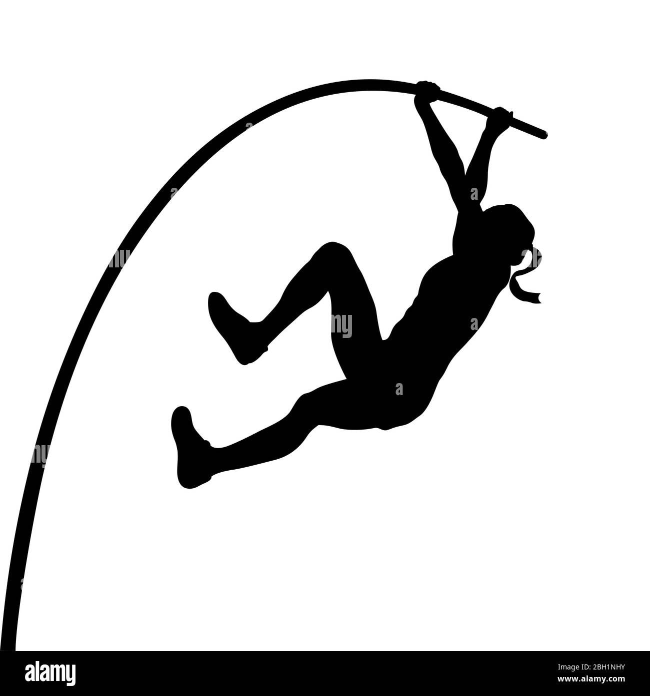 woman athlete pole vaulter in pole vault black silhouette Stock Photo -  Alamy
