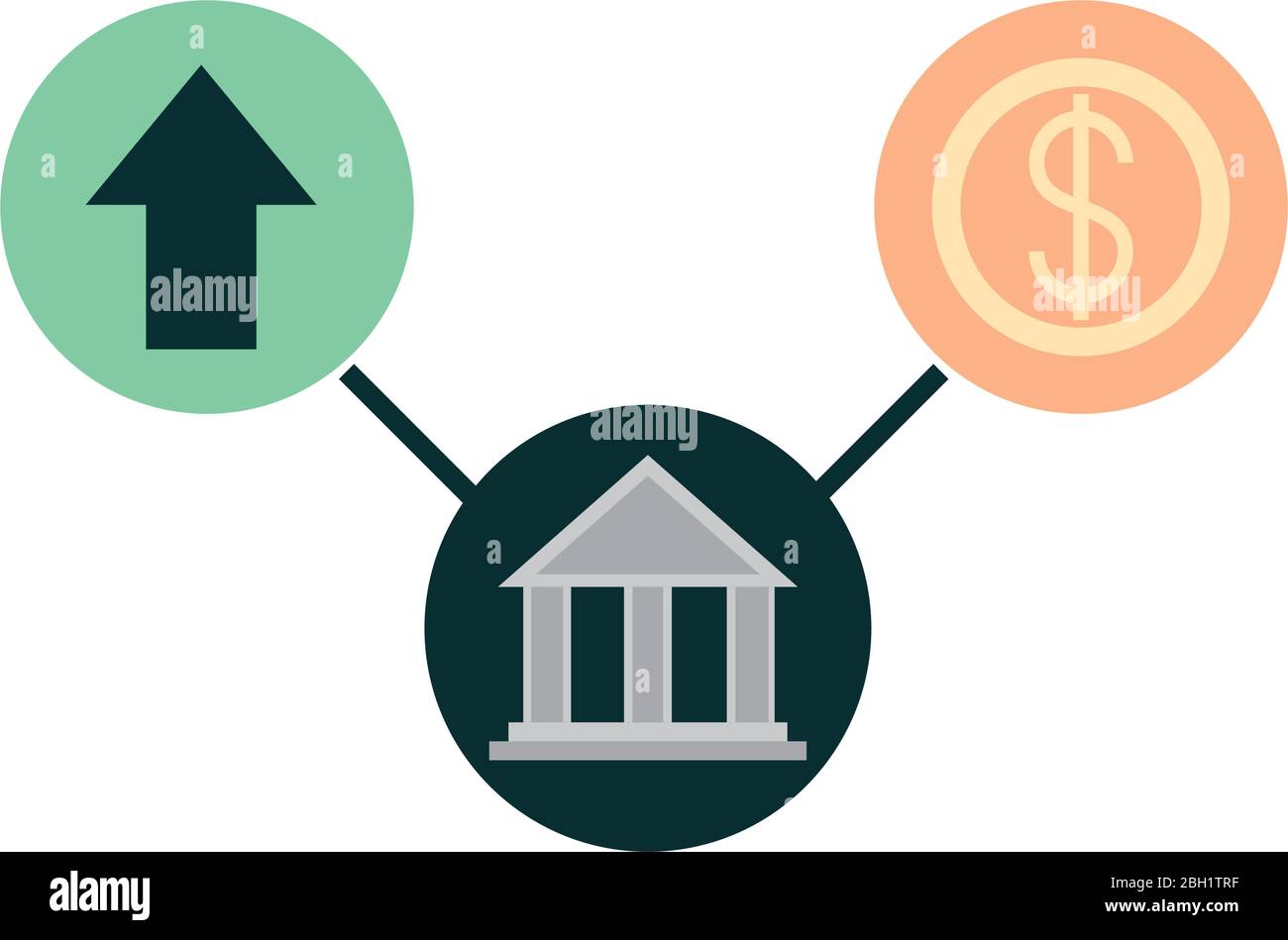 mobile banking, bank growth money increase vector illustration flat