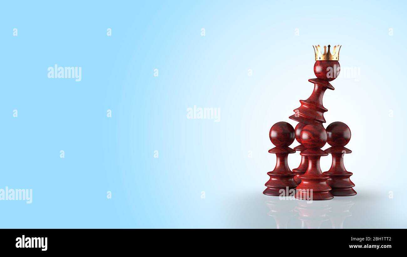 Leadership concept with chess pawn illustration Stock Photo