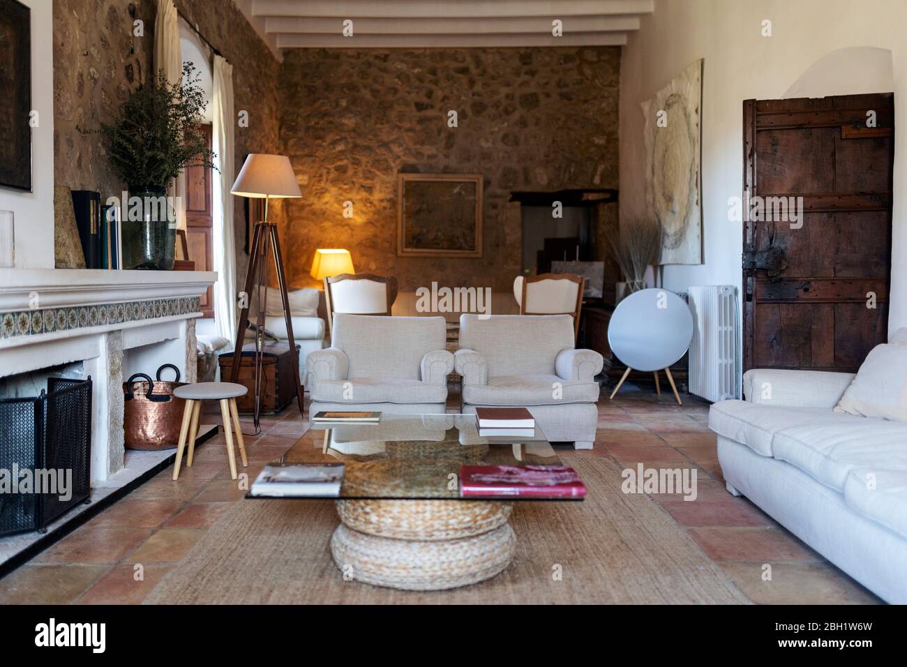 Yard Of An Old House Mallorca Spain Stock Photo Alamy