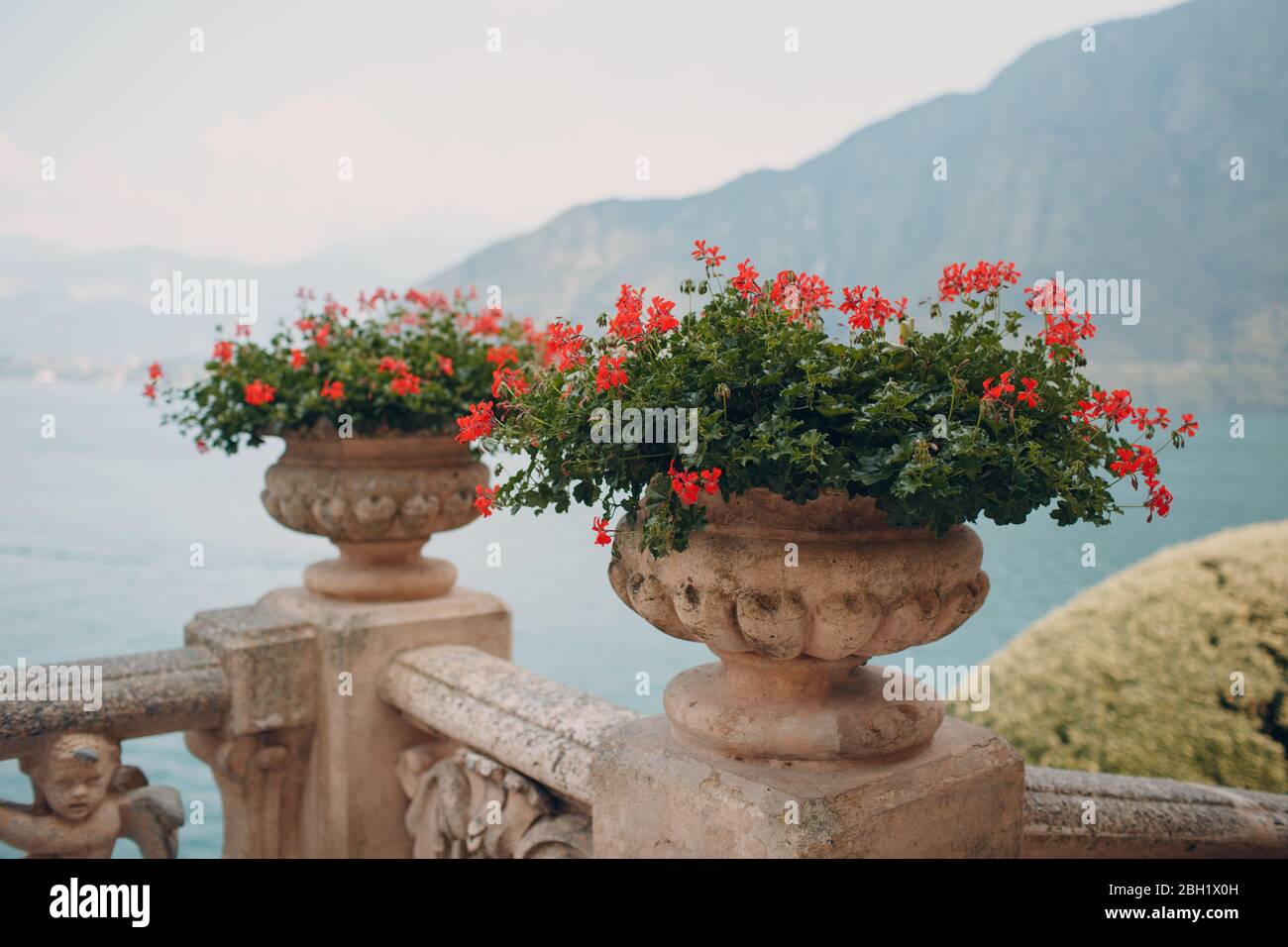 Como, Italy. Garden Balbianello villa. Stock Photo