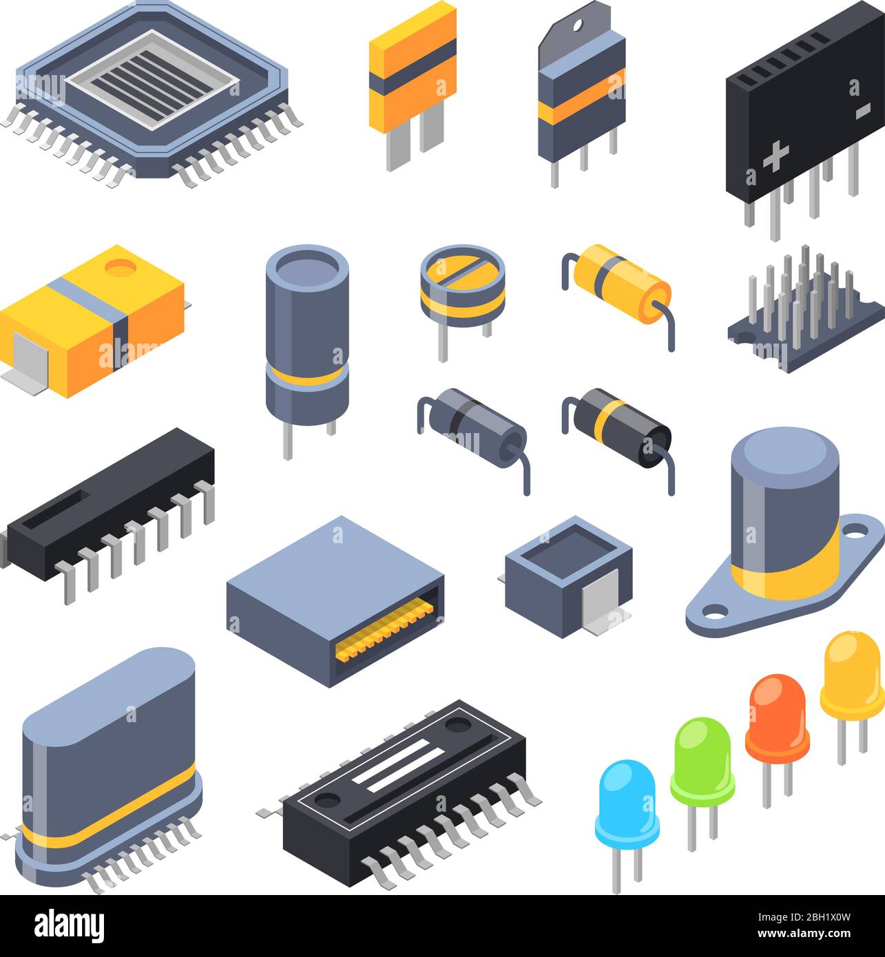 Vector Components Drawing Car Parts In Freehand Drawing Style