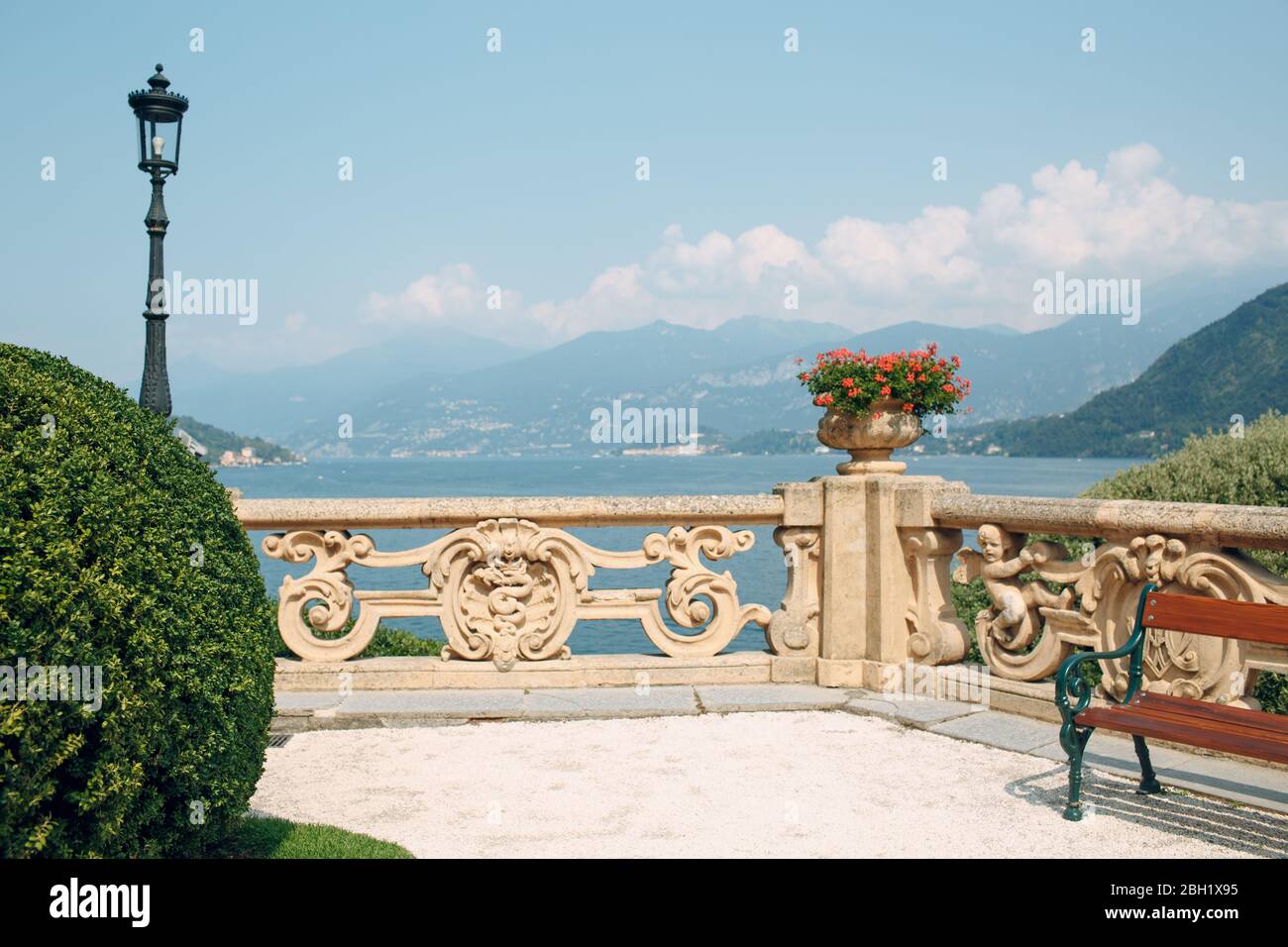 Como, Italy. Garden Balbianello villa. Stock Photo