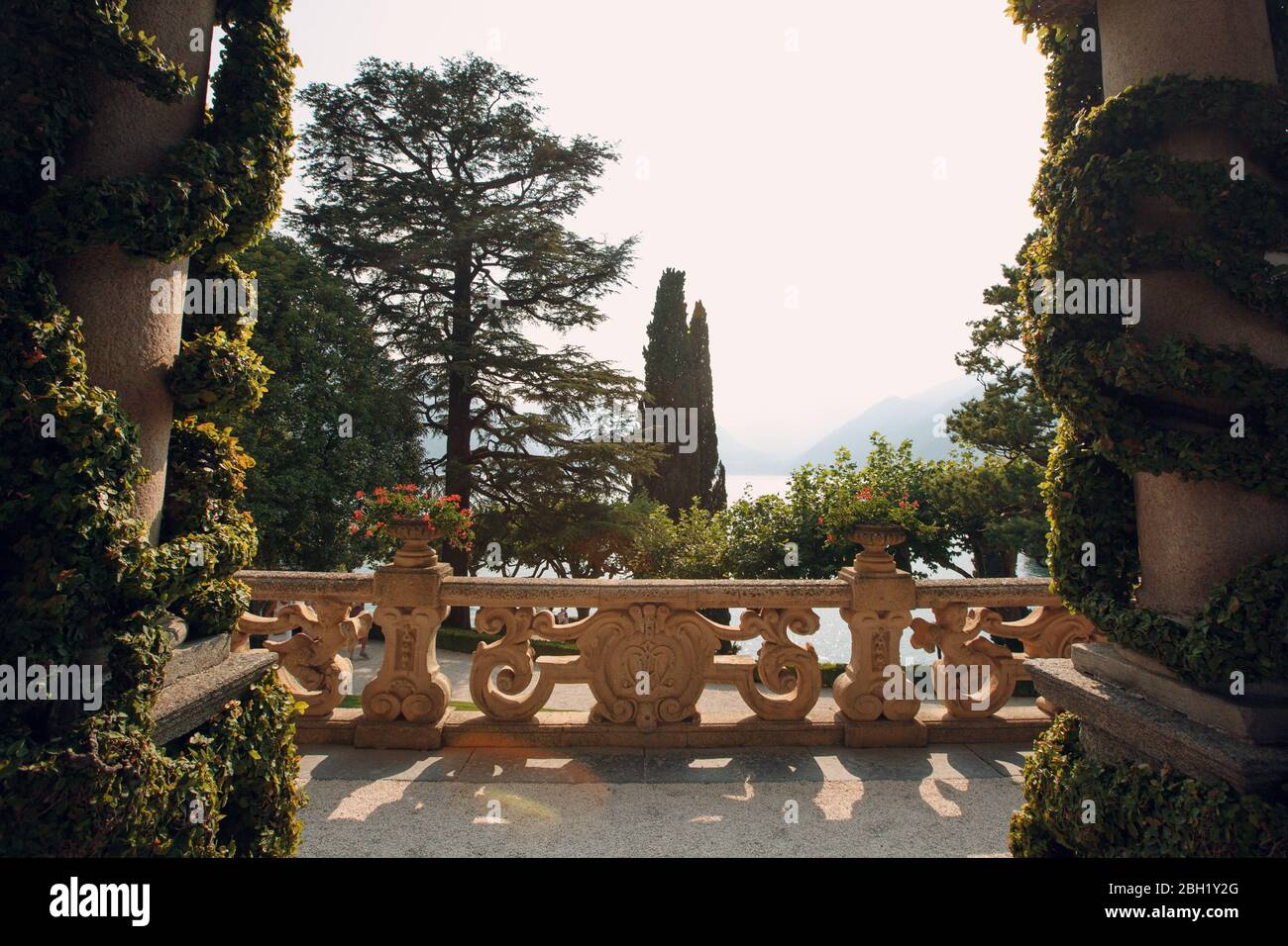 Como, Italy. Garden Balbianello villa. Stock Photo