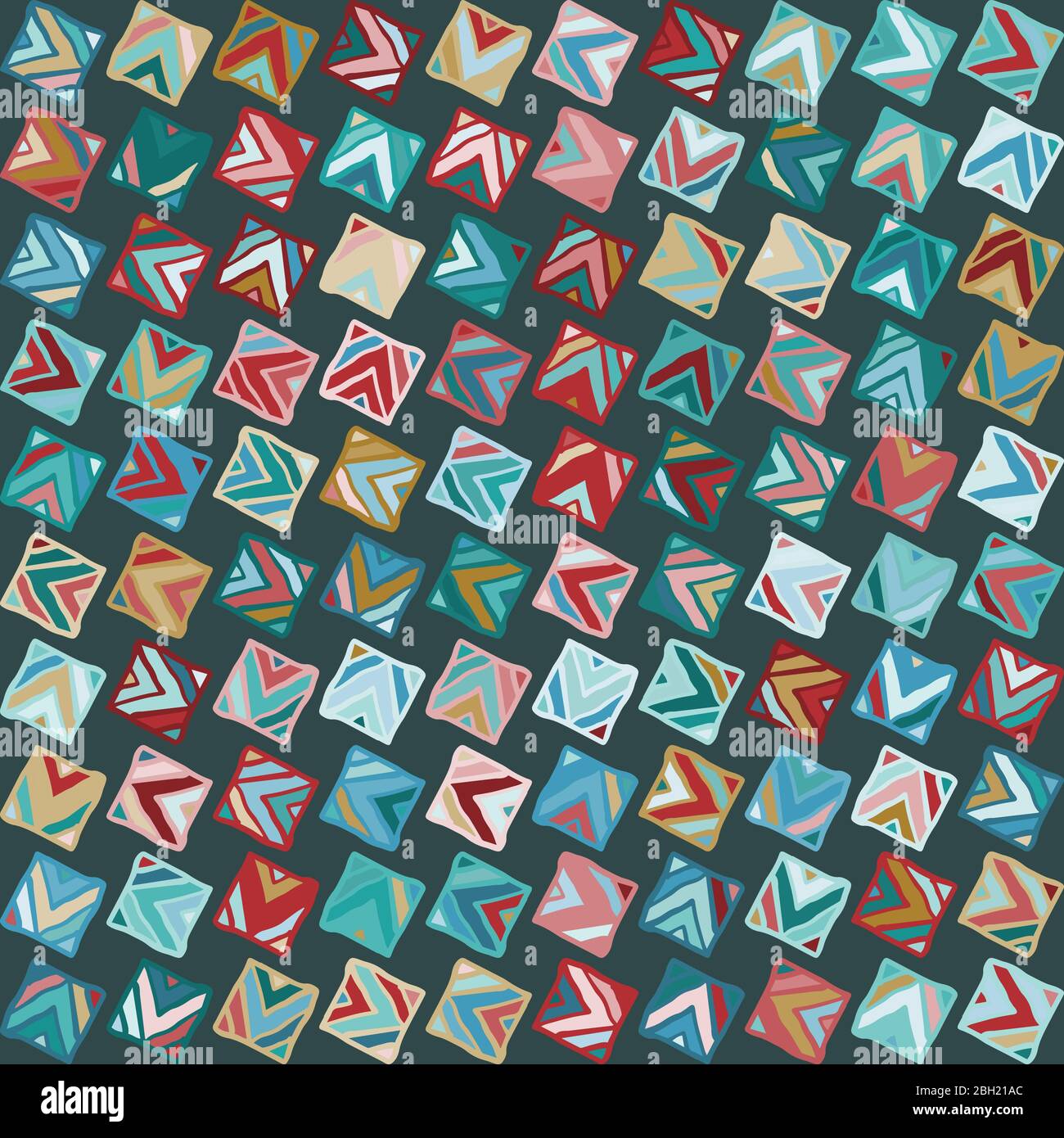 Seamless trendy doodle geo tile swatch pattern Stock Vector