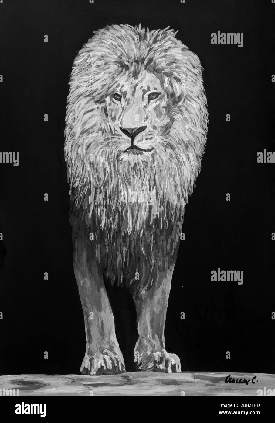 Lion painting Stock Photo