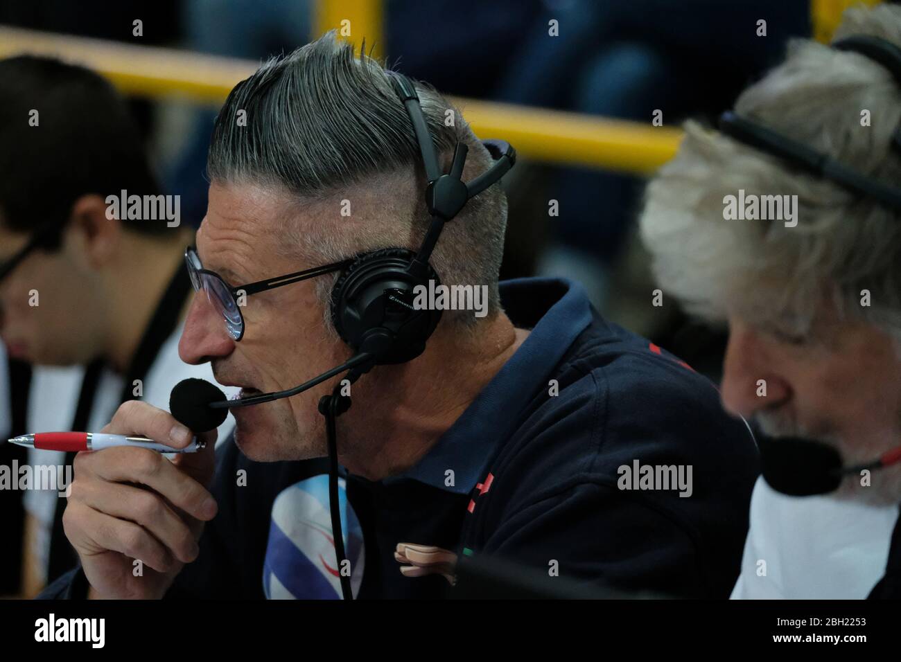 andrea lucchetta - telecronista rai sport during Italian Volleyball  Superlega Serie A season 2019/20, AGSM Forum​, Verona, Italy, 01 Jan 2020  Stock Photo - Alamy