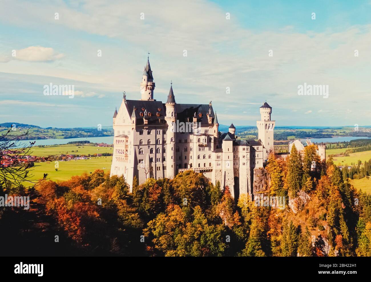 Schwangau, Germany circa November 2019: Neuschwanstein Castle in Bavaria region of Germany Stock Photo