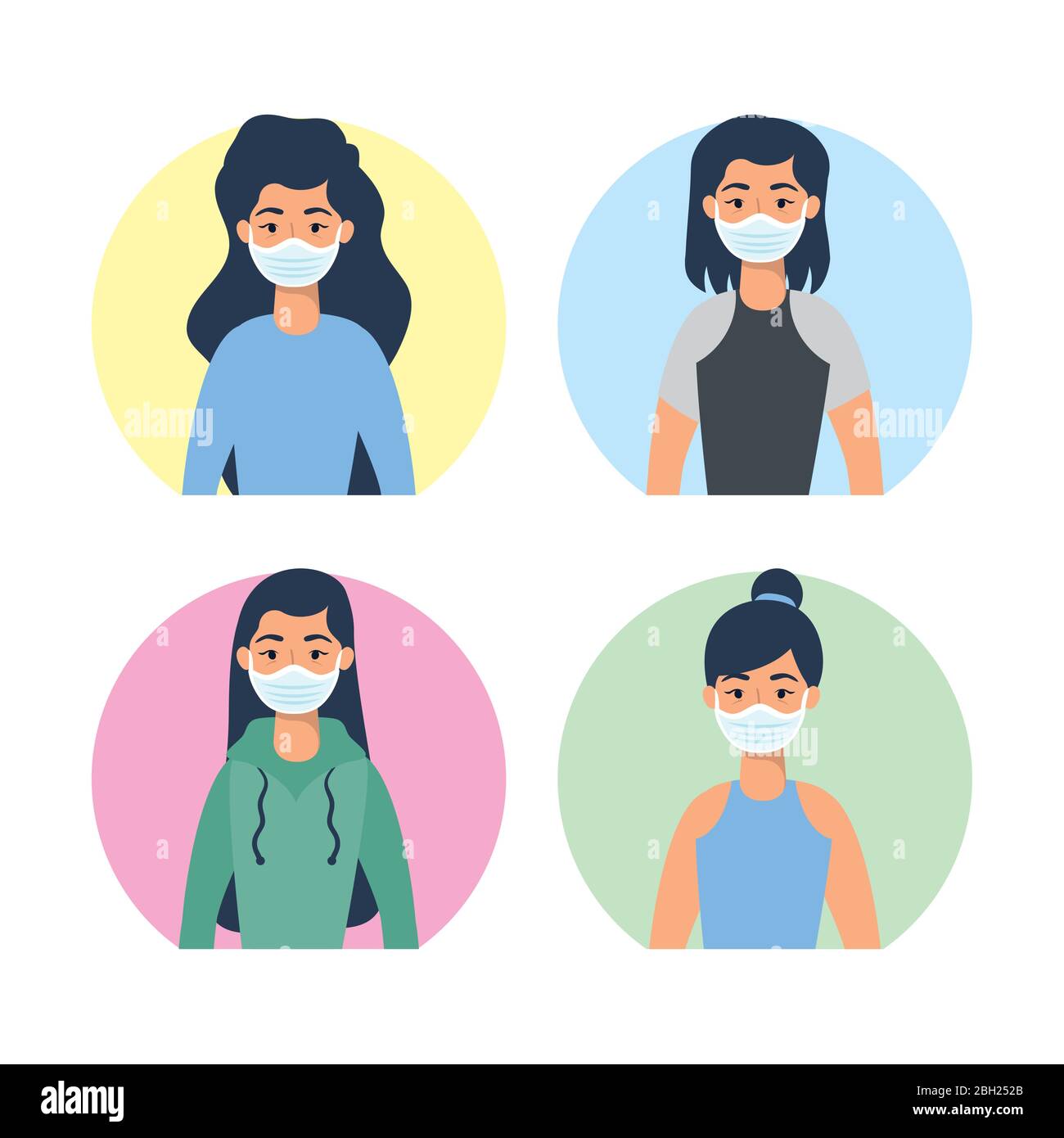 young women using face masks characters Stock Vector Image & Art Alamy