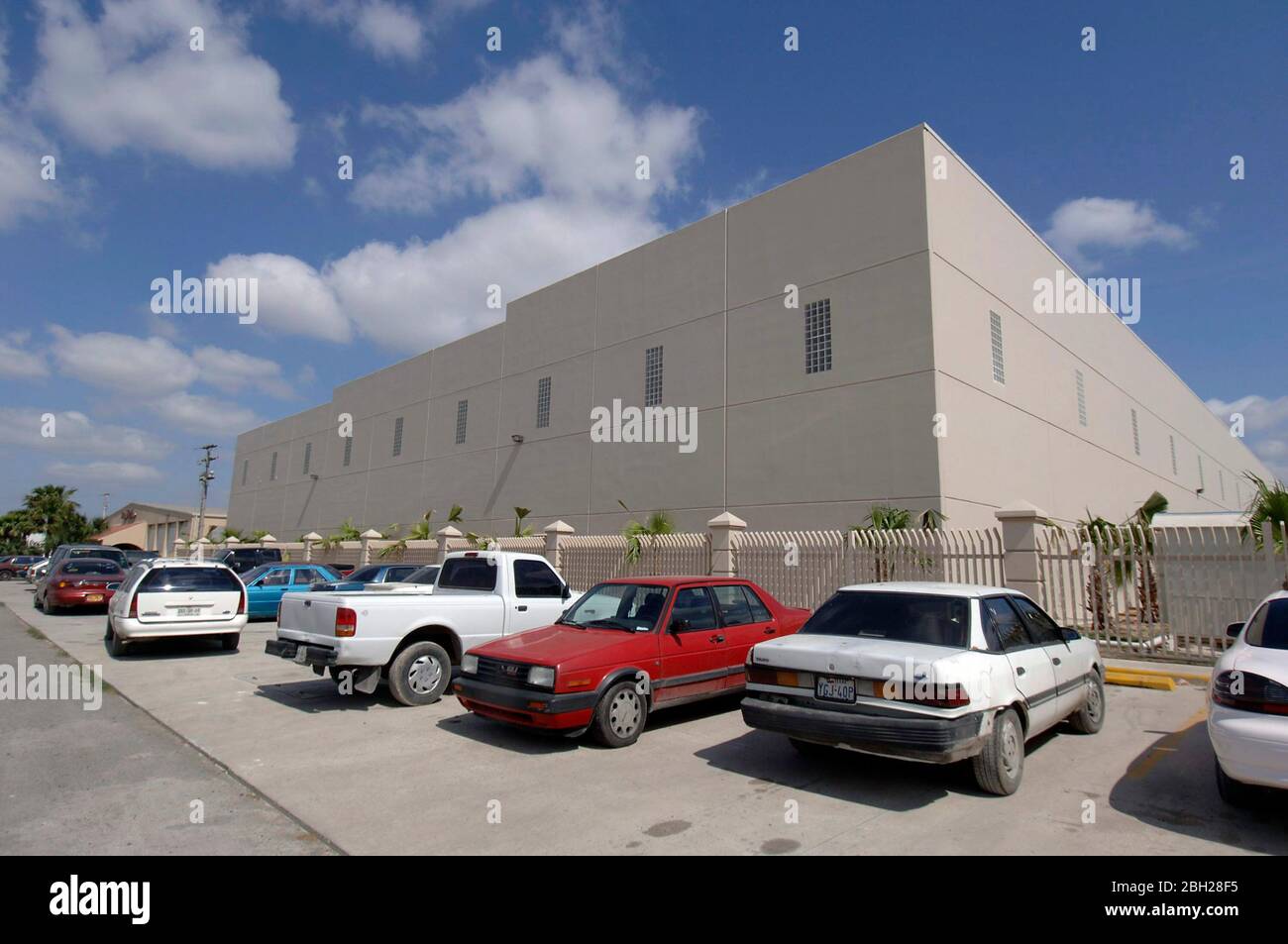 Matamoros, Mexico April 2006: Exterior of maquiladora factory in Mexico across the U.S. border from Brownsville, Texas. ©Bob Daemmrich Stock Photo