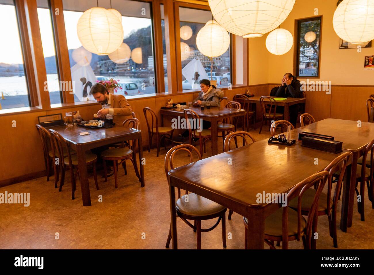 Interior decoration inside of Japanese restaurant at Kawaguchiko, Japan