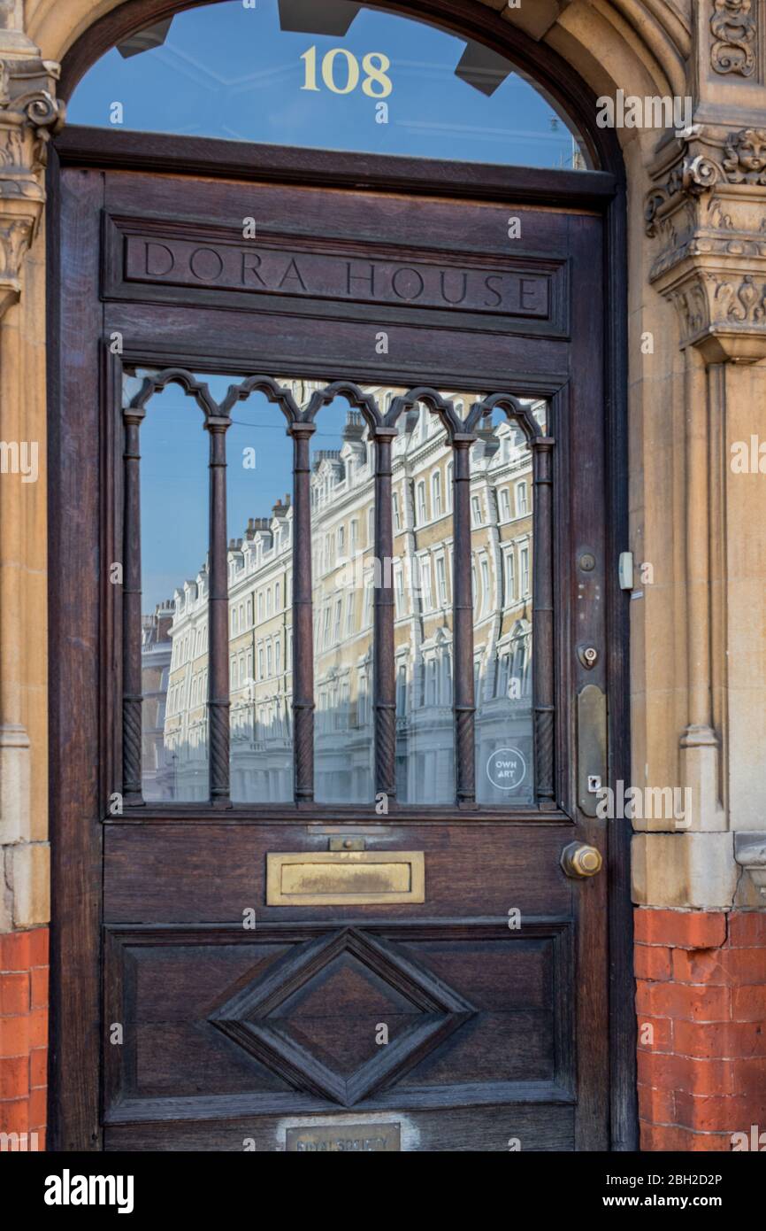 Front door of Dora House, Old Brompton Road, Kensington, London