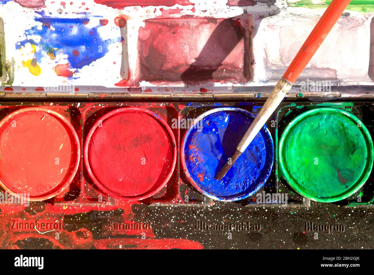 Germany, Closeup of watercolor paints for kids Stock Photo Alamy