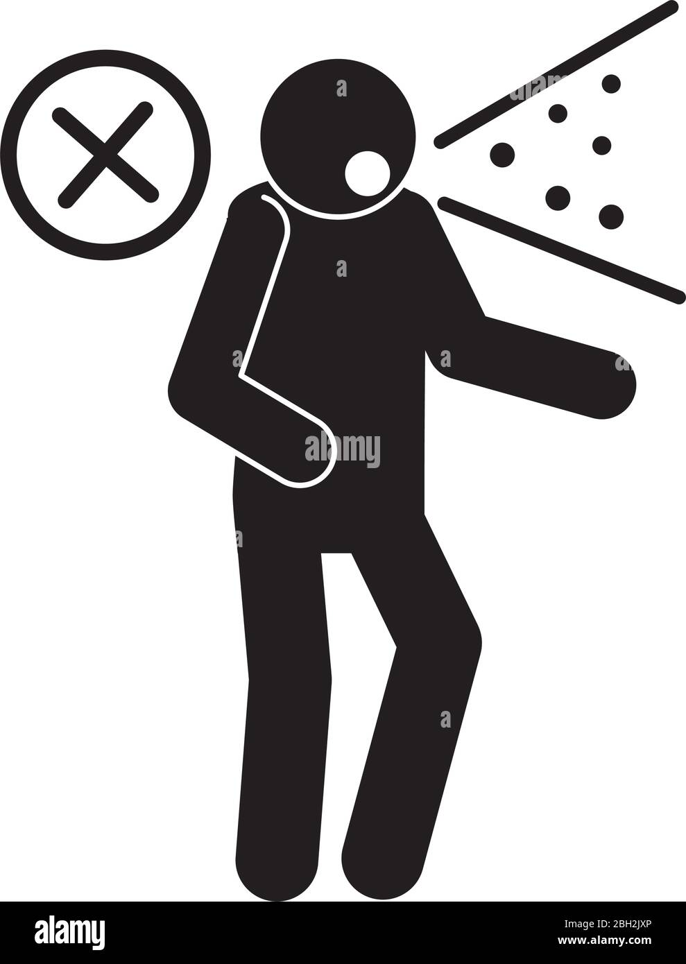 coronavirus covid 19, coughing spread disease health pictogram vector