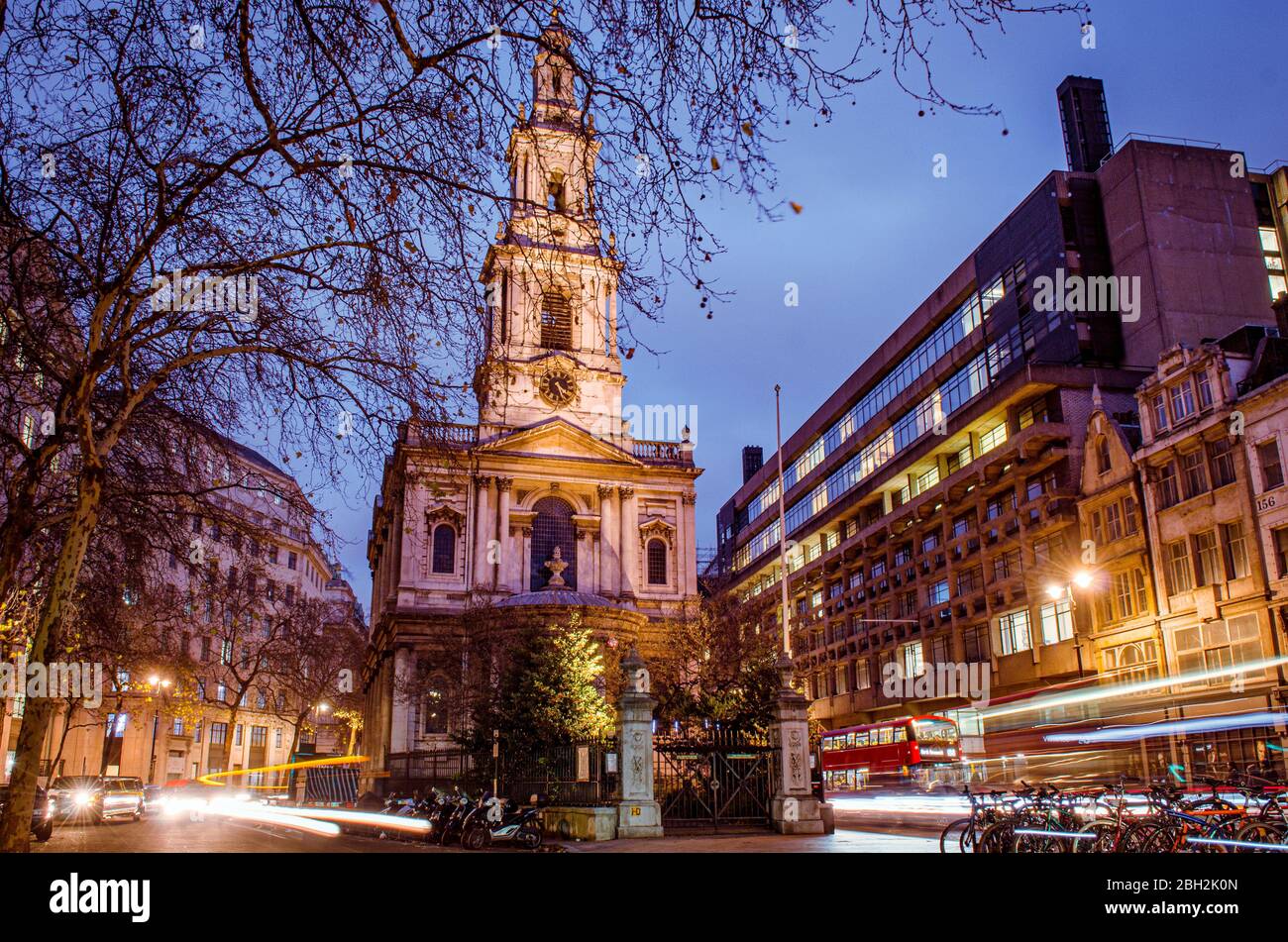 London- St Mary le Strand on the Strand, West End Stock Photo