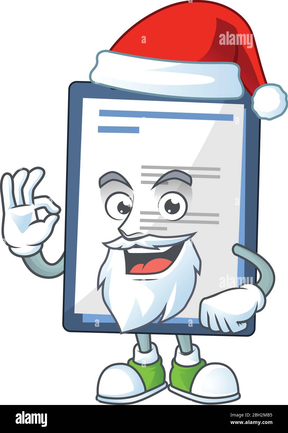 Santa Doctor Note Friendly medical note Santa cartoon character design with ok finger ...