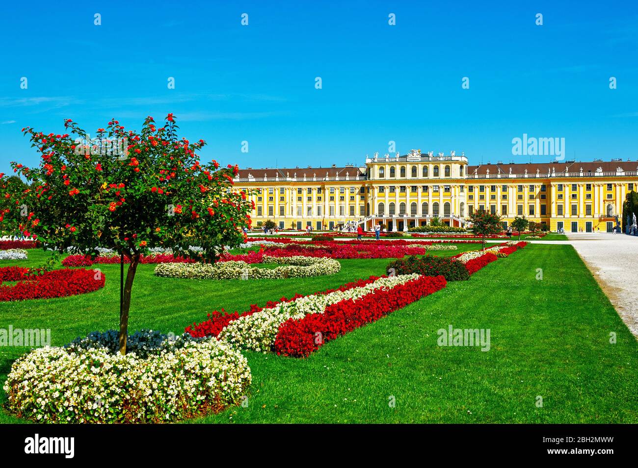 Visiting Schonbrunn palace in Vienna Stock Photo